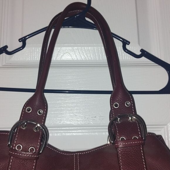 Tignanello leather deep reddish brown shoulder bag & matching wallet - Picture 4 of 13